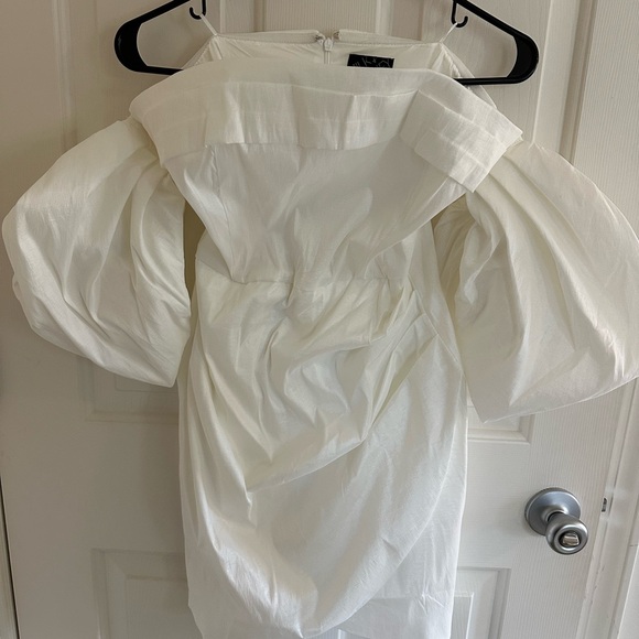 Chic Strapless White Mini Dress - Picture 5 of 6